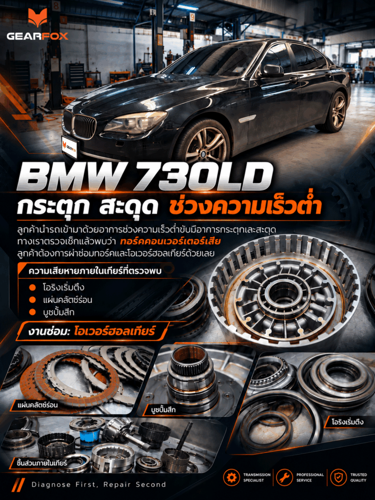BMW 730LD - ช่วงความเร็วต่ำ รถมีอาการกระตุกและสะดุด